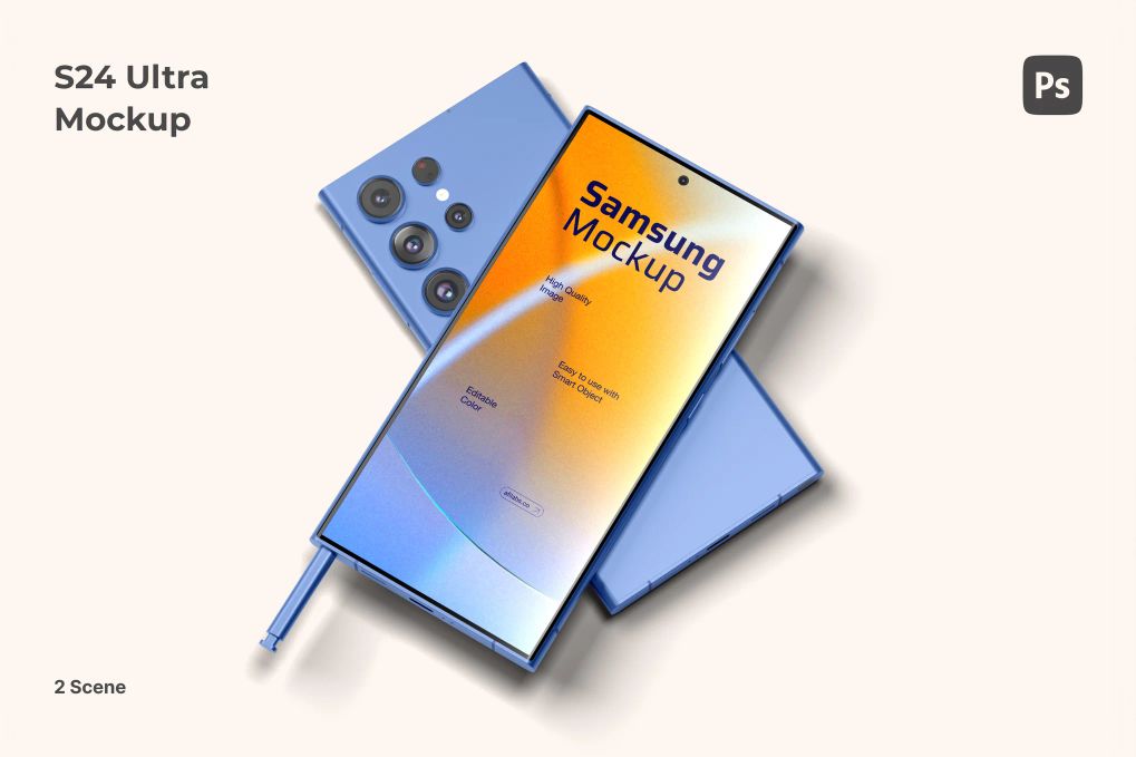 Smartphones laying in the light background