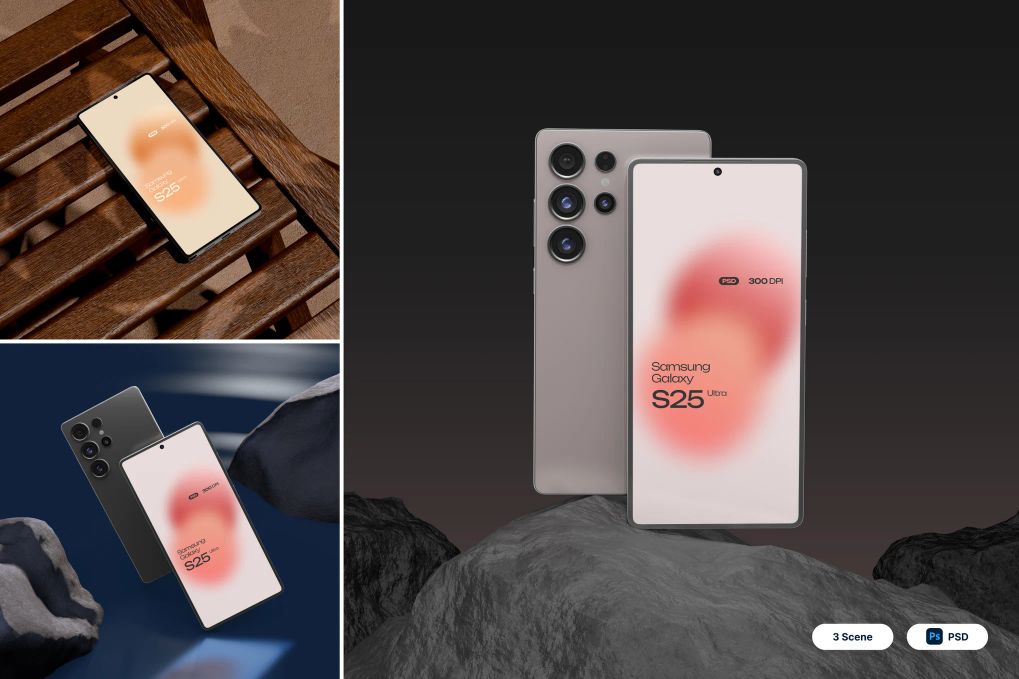 A Samsung Galaxy S25 Mockup set