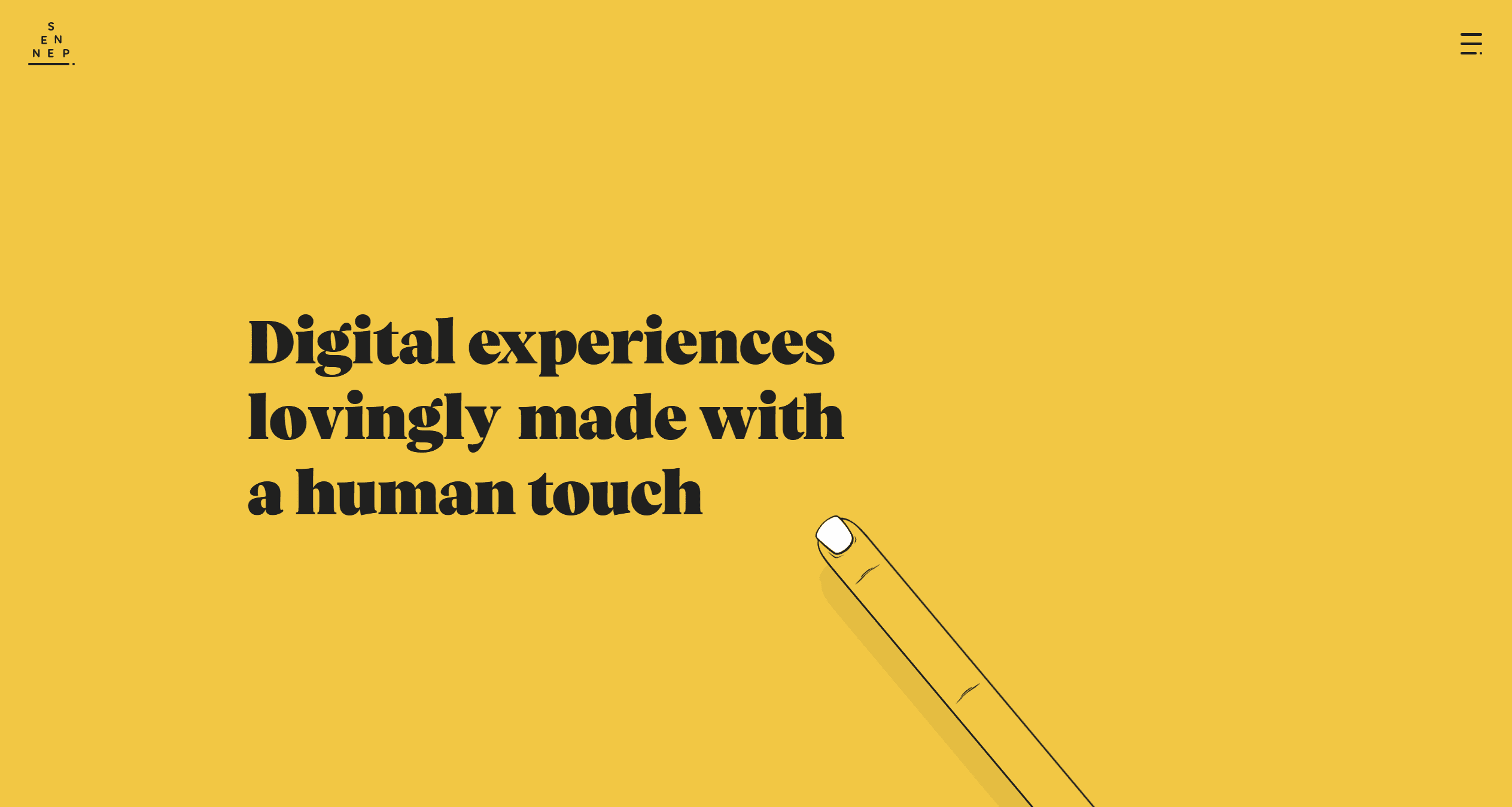 A Sennep yellow website layout