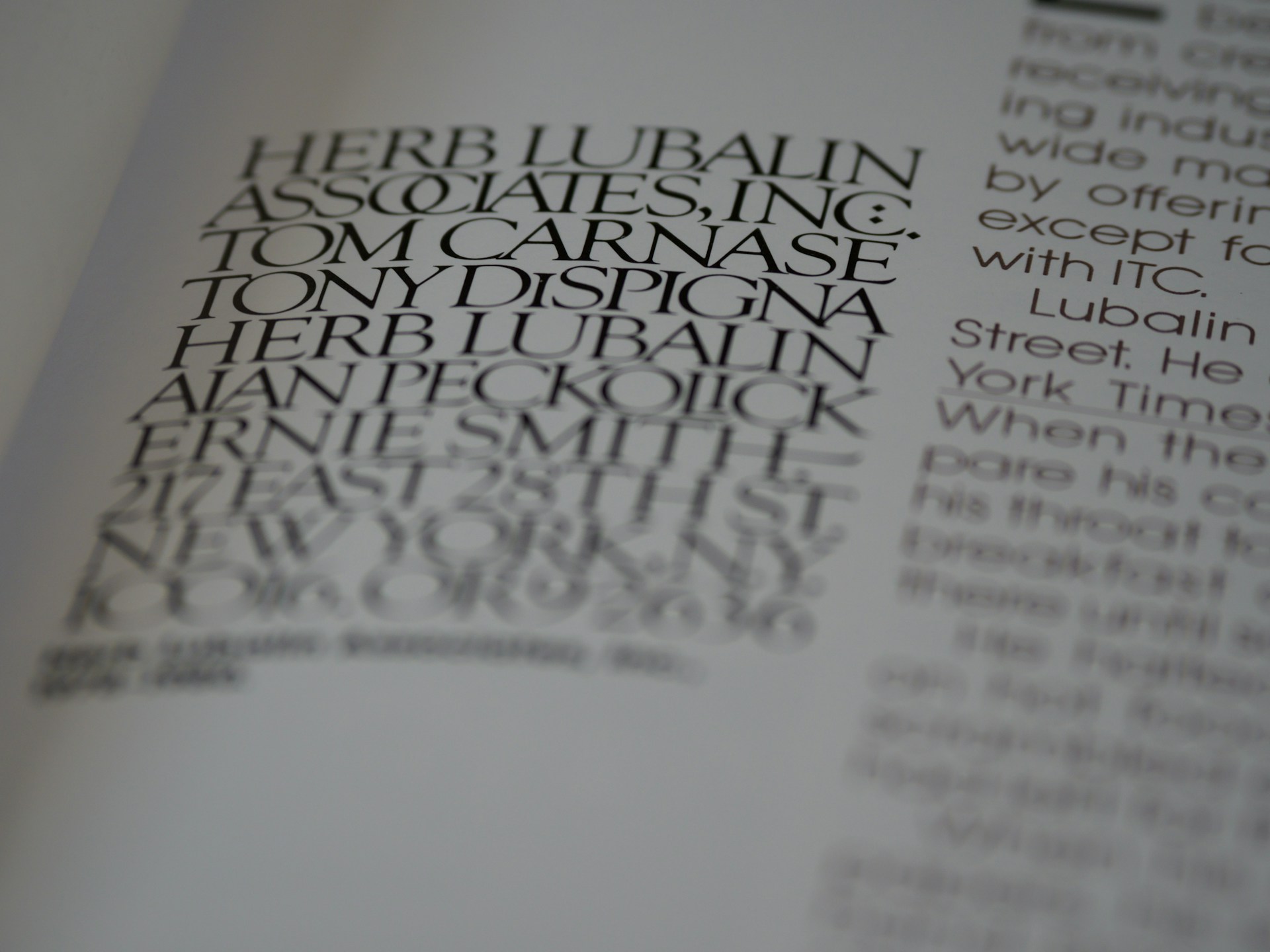 A blurry Serif text on paper