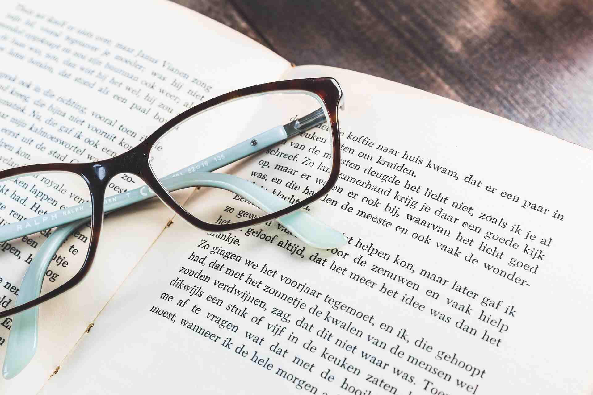 Reading library and glasses
