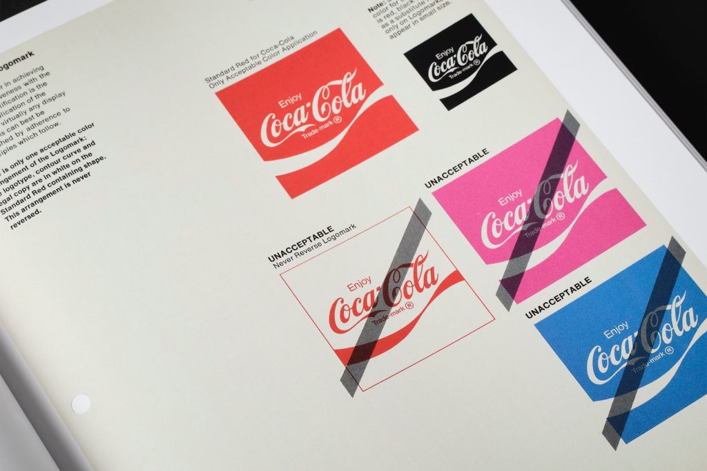 Coca-Cola brand identity in a book