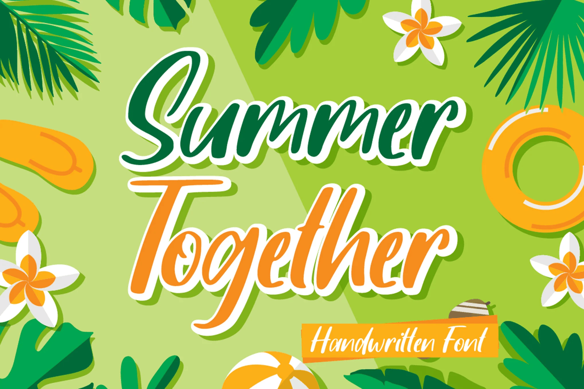 A handwritten summer font