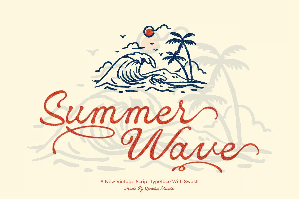 A vintage script typeface with swash
