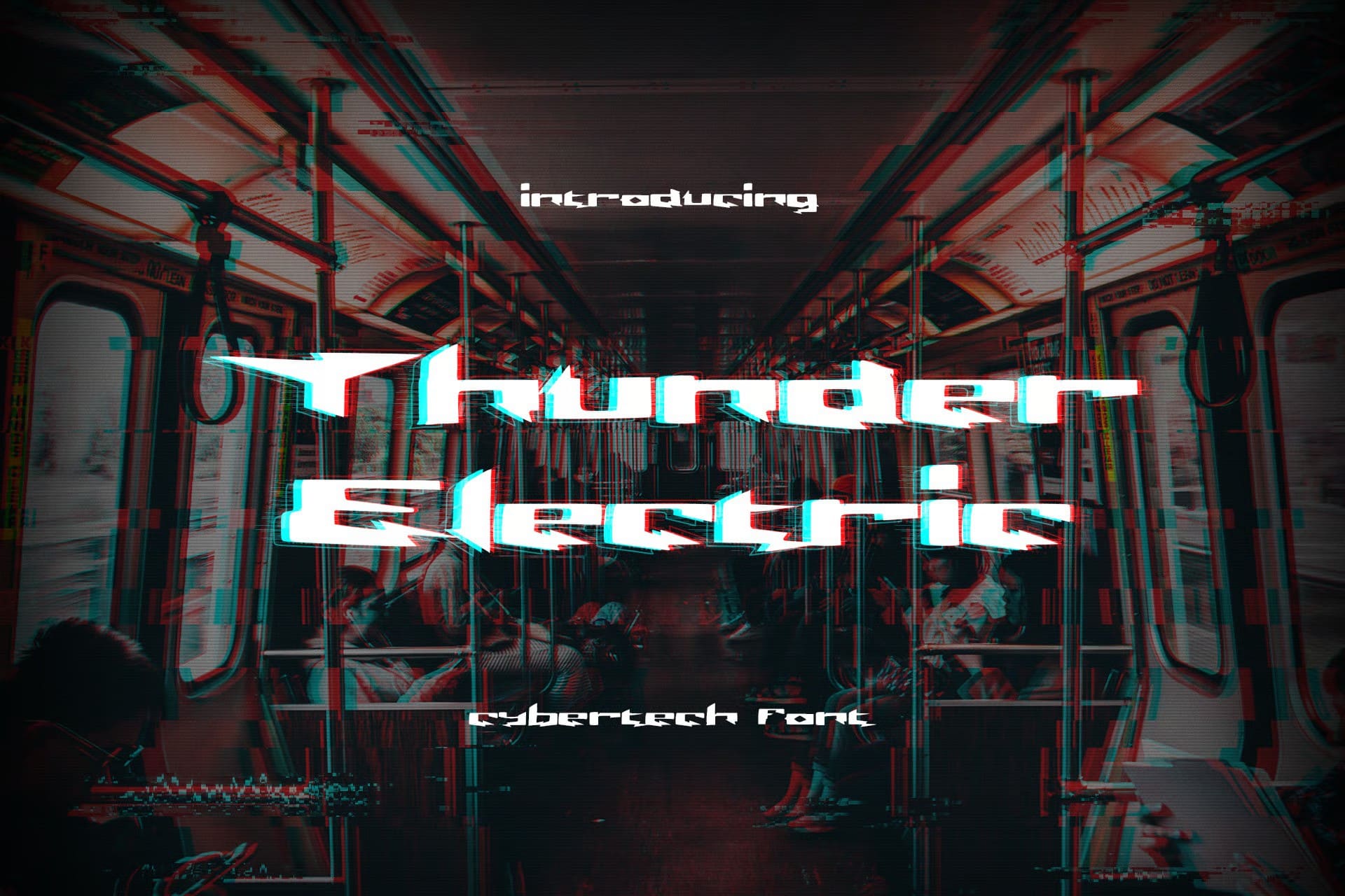 An electric display font