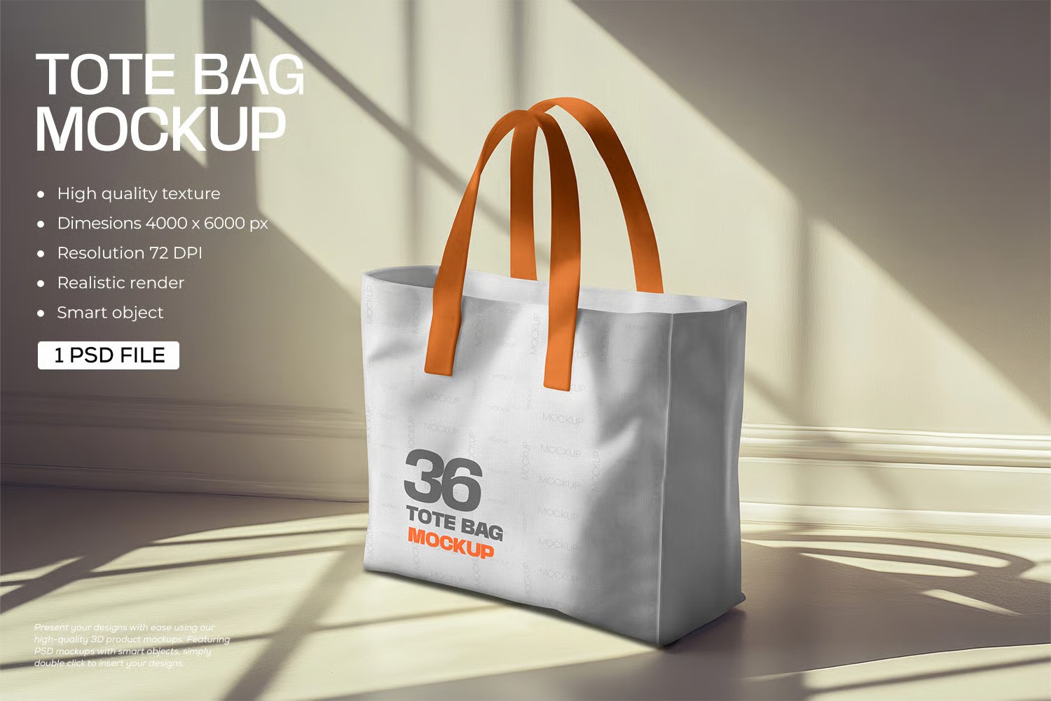 A tote bag front side mockup