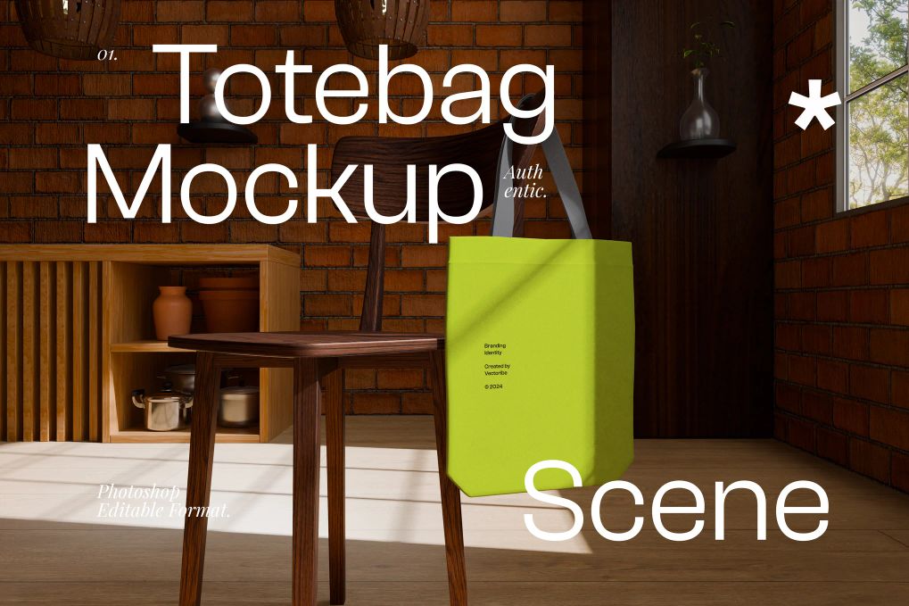 A tote bag mockup scene