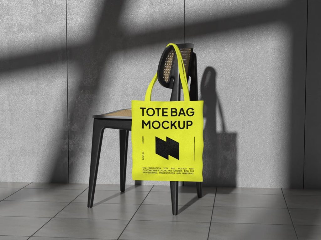 A tote back on chair mockup