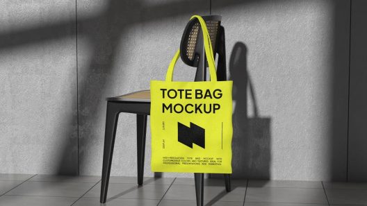 A tote back on chair mockup