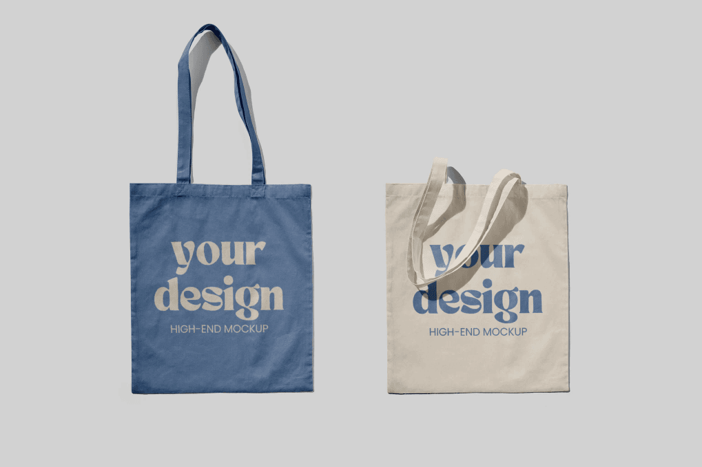 A two tote bag mockup set