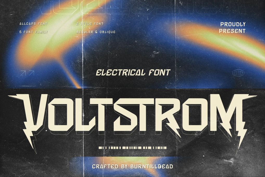 A cool electrical display font
