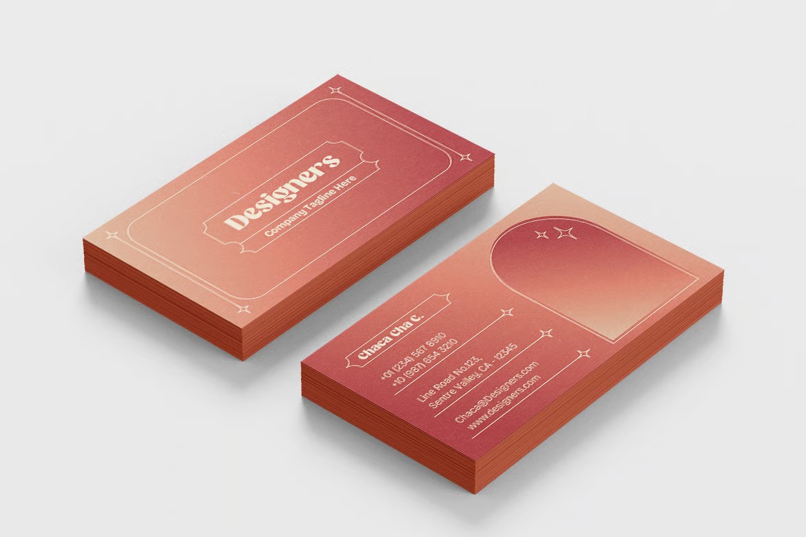 A warm gradient business card template