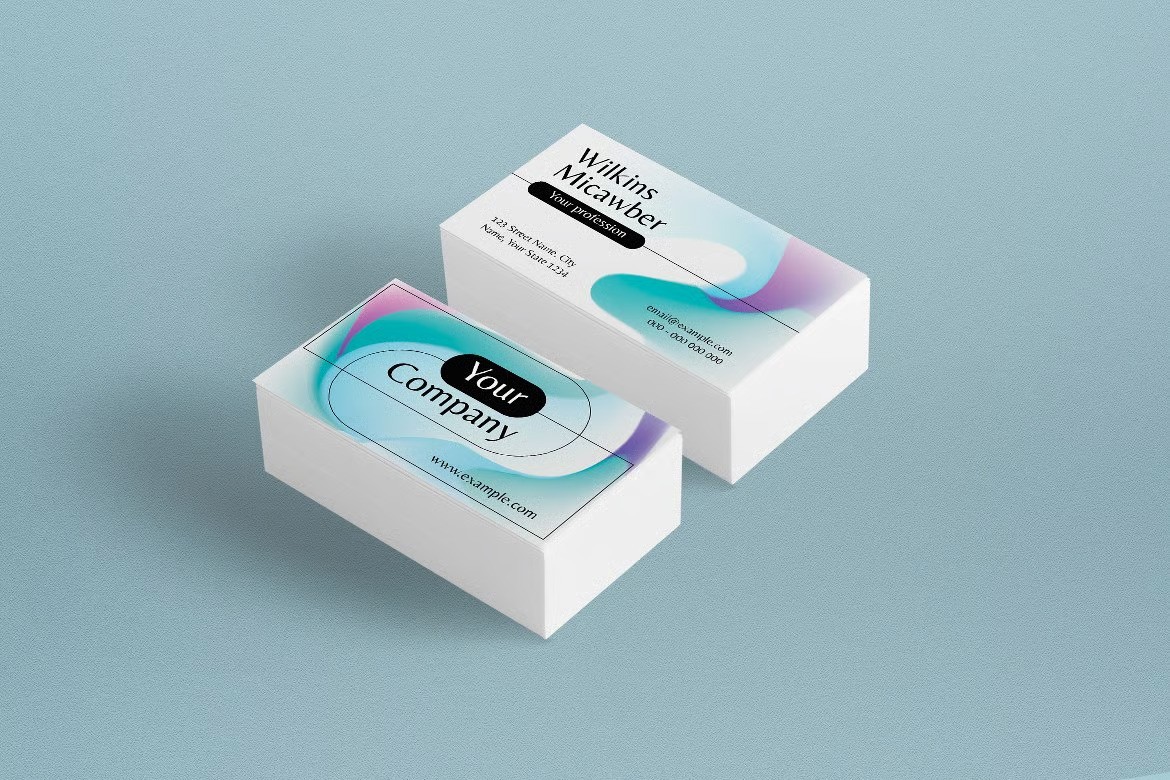 A white gradient business card template