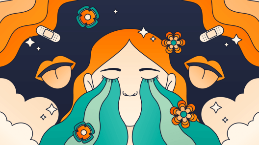 The illustration girl crying