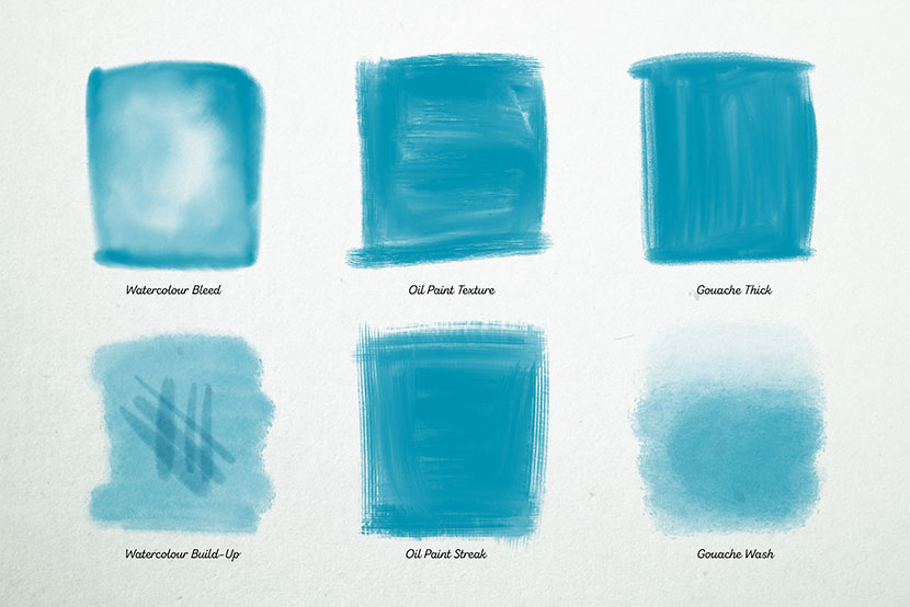 A set of watercolor Procreate brushes