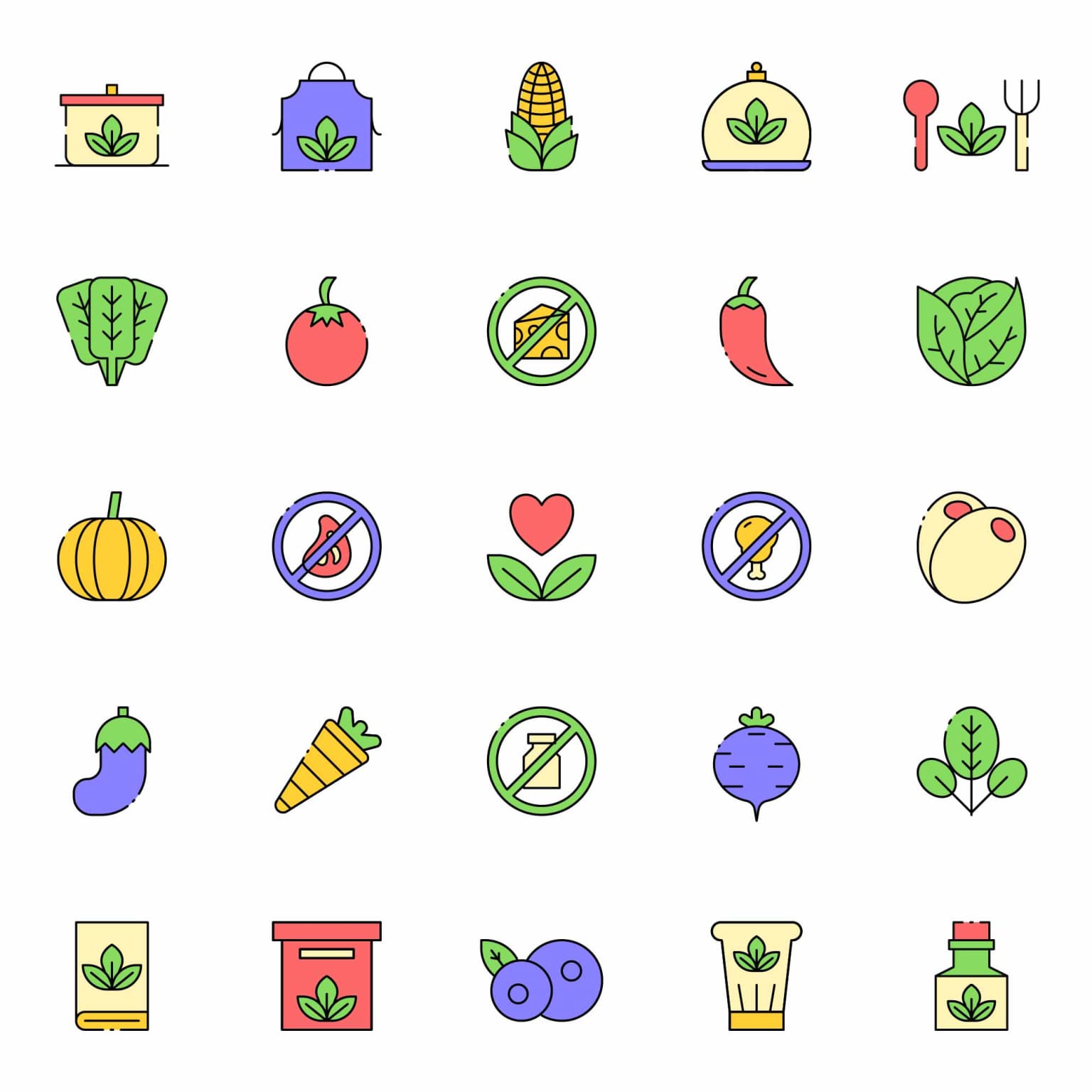 A free vegan vector icons