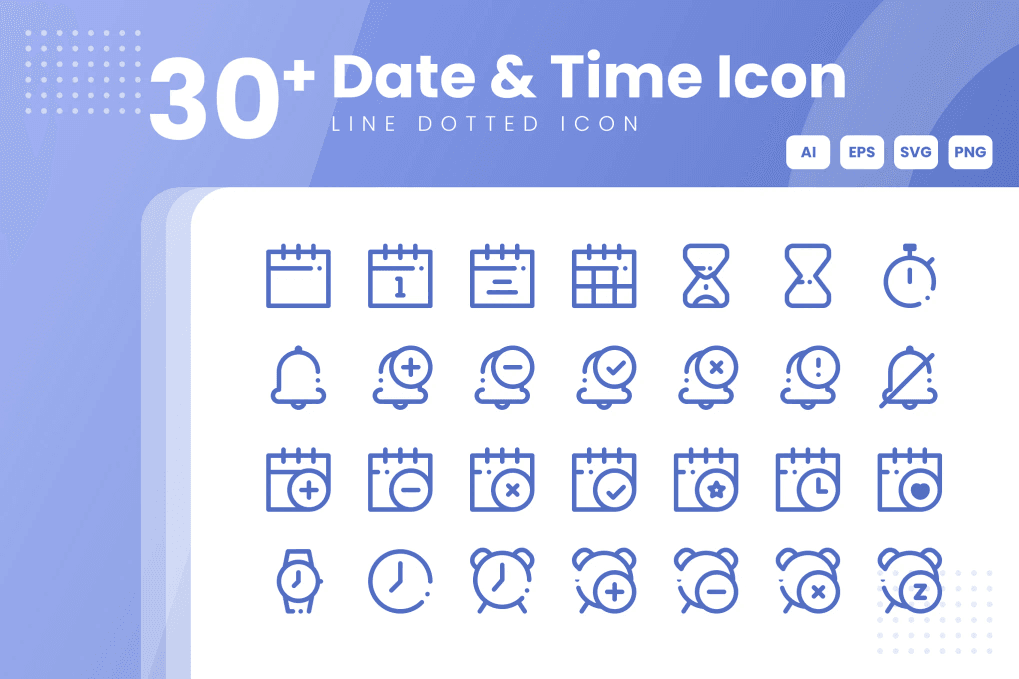 A date and time icon collection