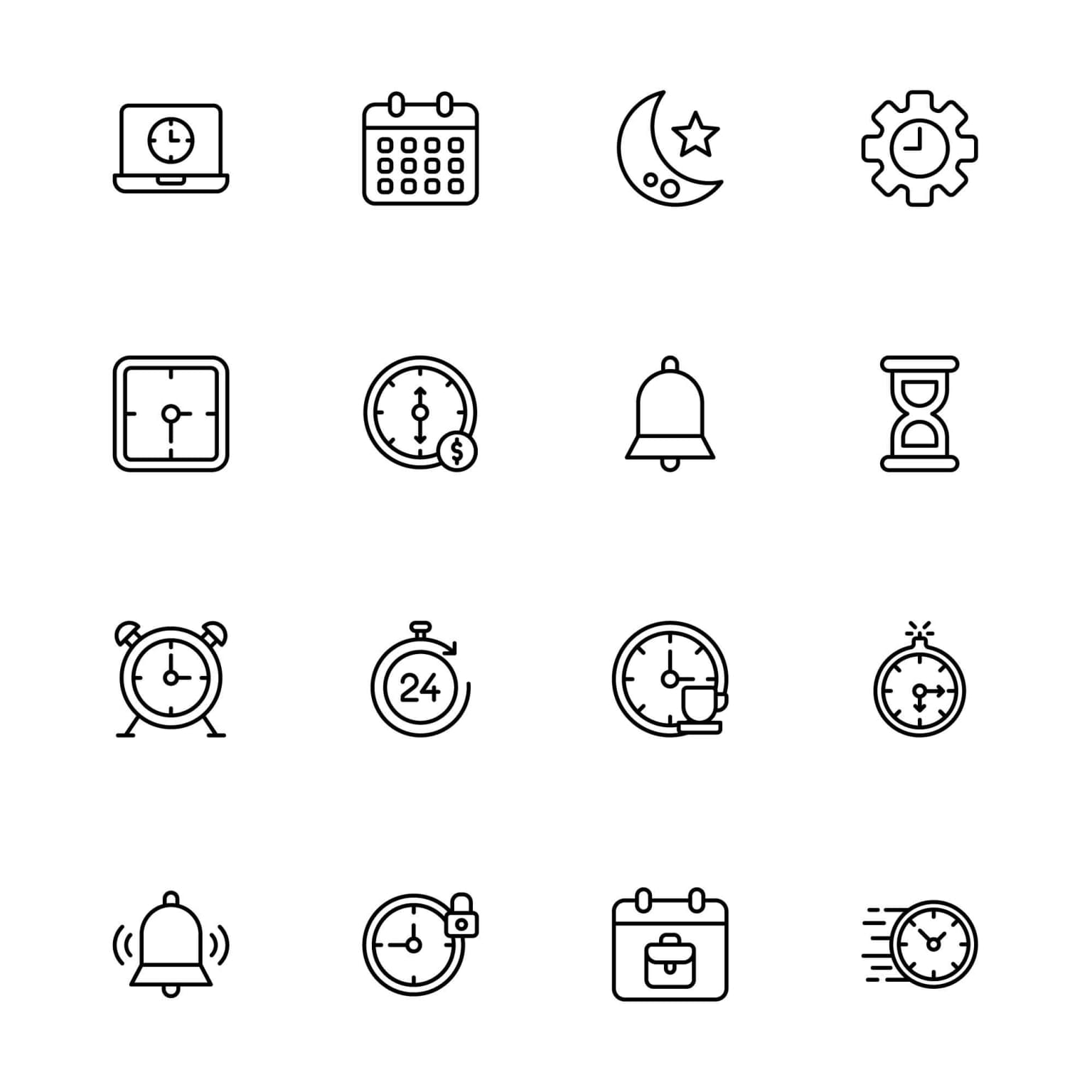 A free time and date icons