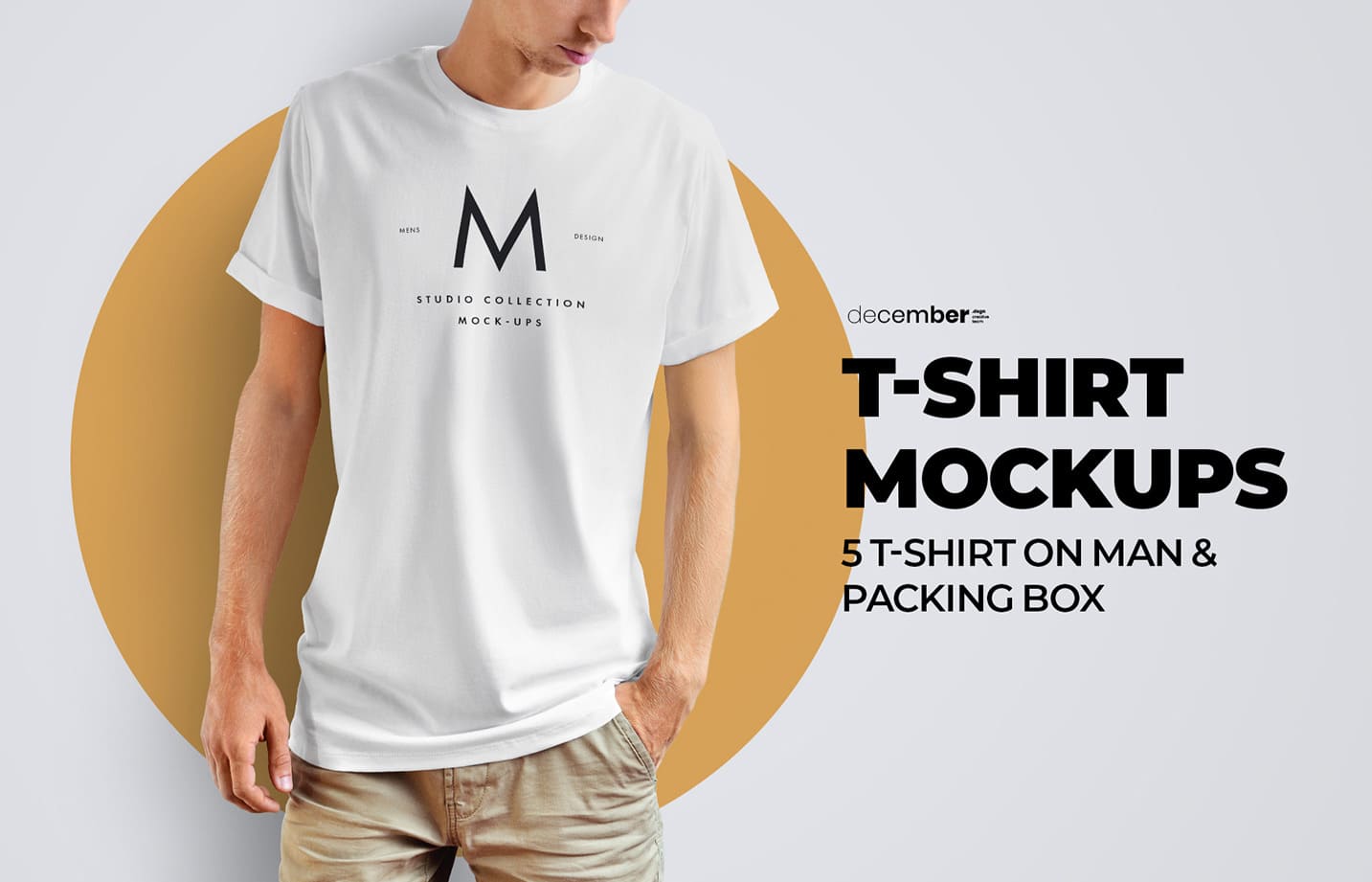 A set of male t-shirt mockups