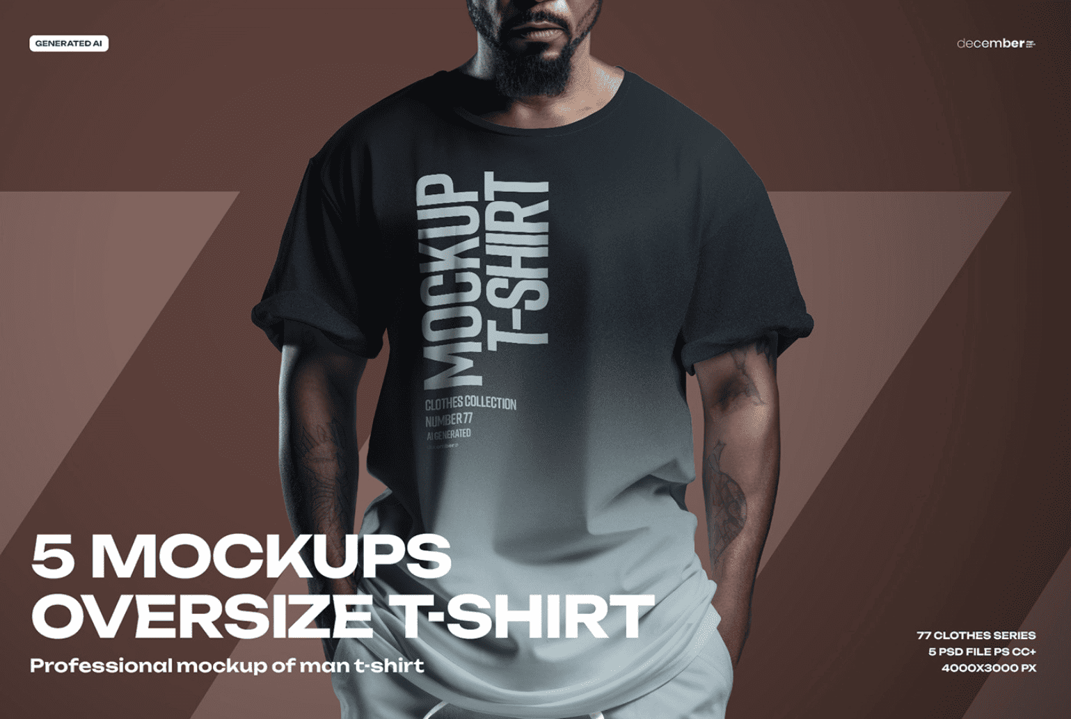 A set of oversize t-shirt mockups