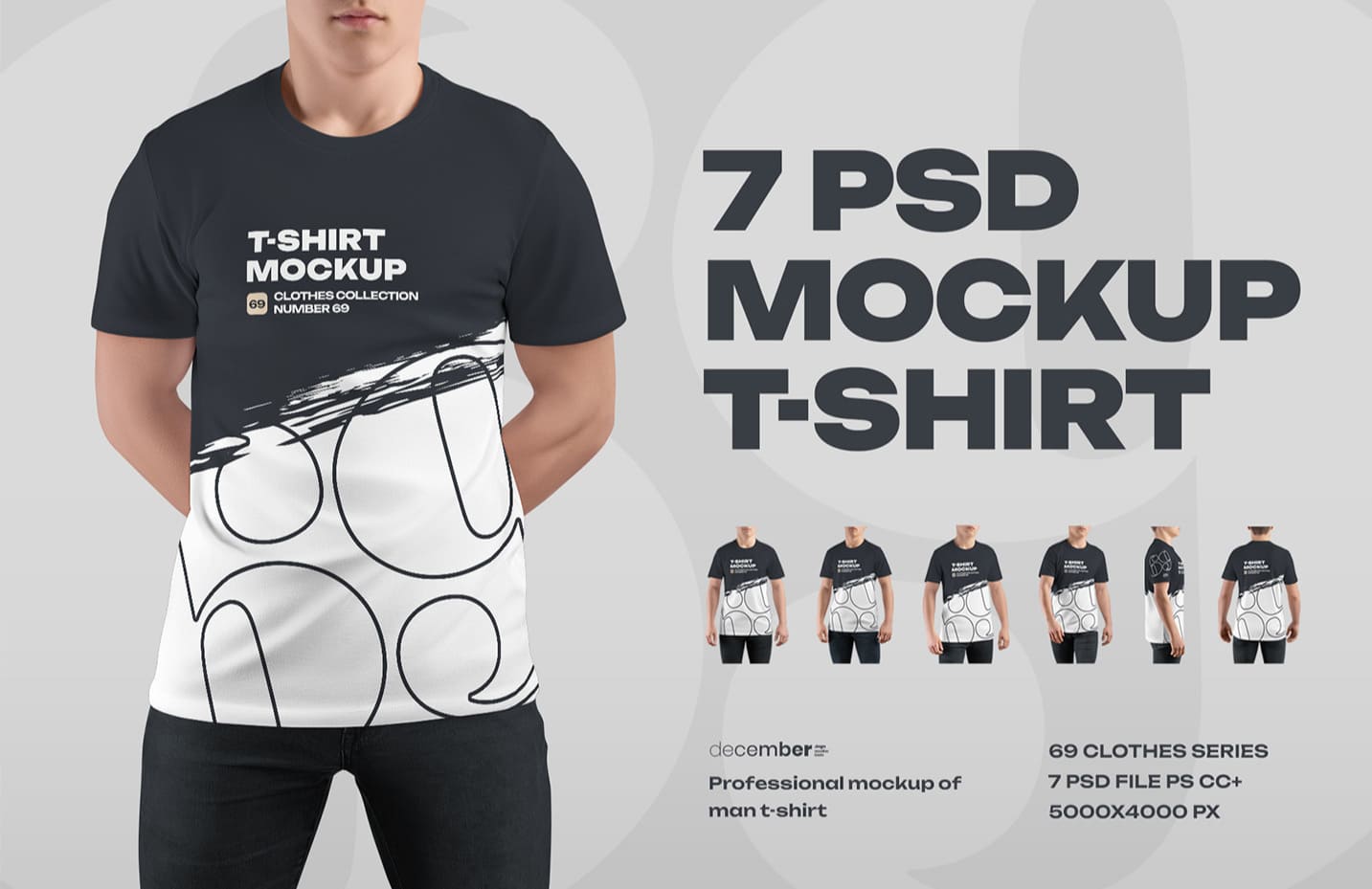 A set of man t-shirt mockup templates