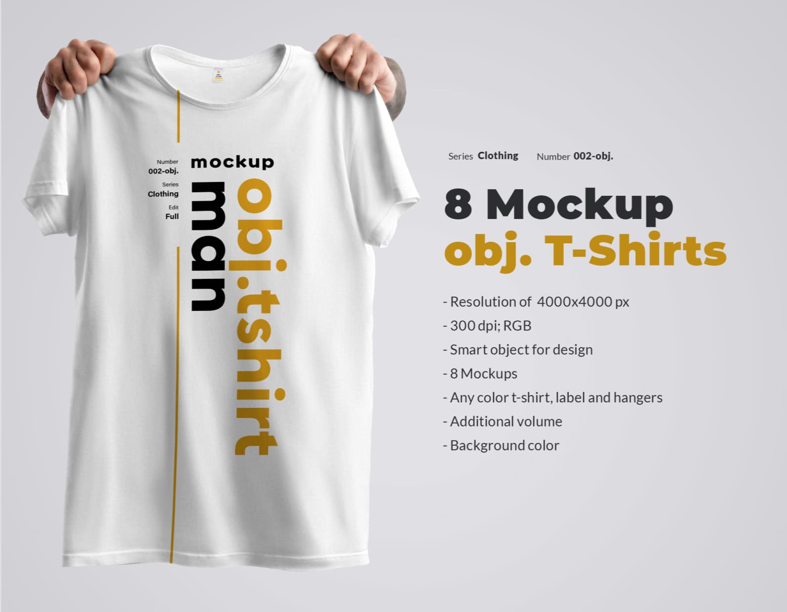 A set of t-shirt on hangers mockups