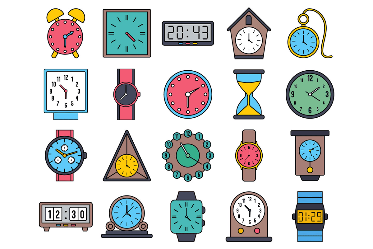 A free clock icon set