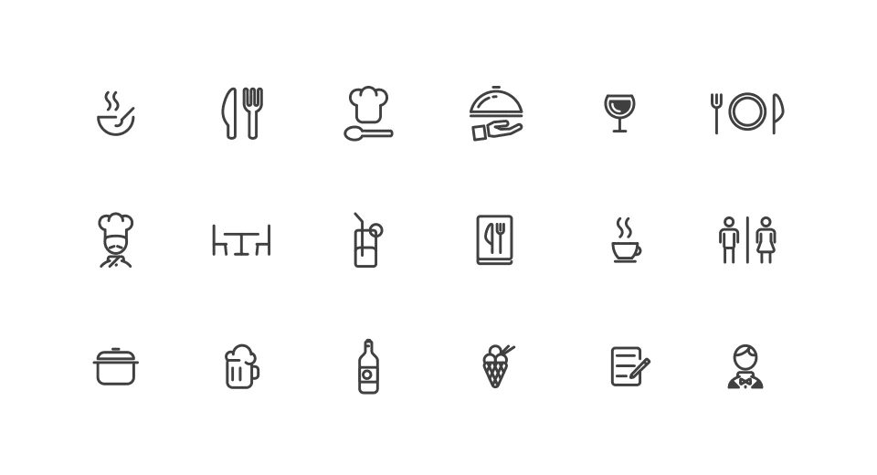 A free restaurant icon pack