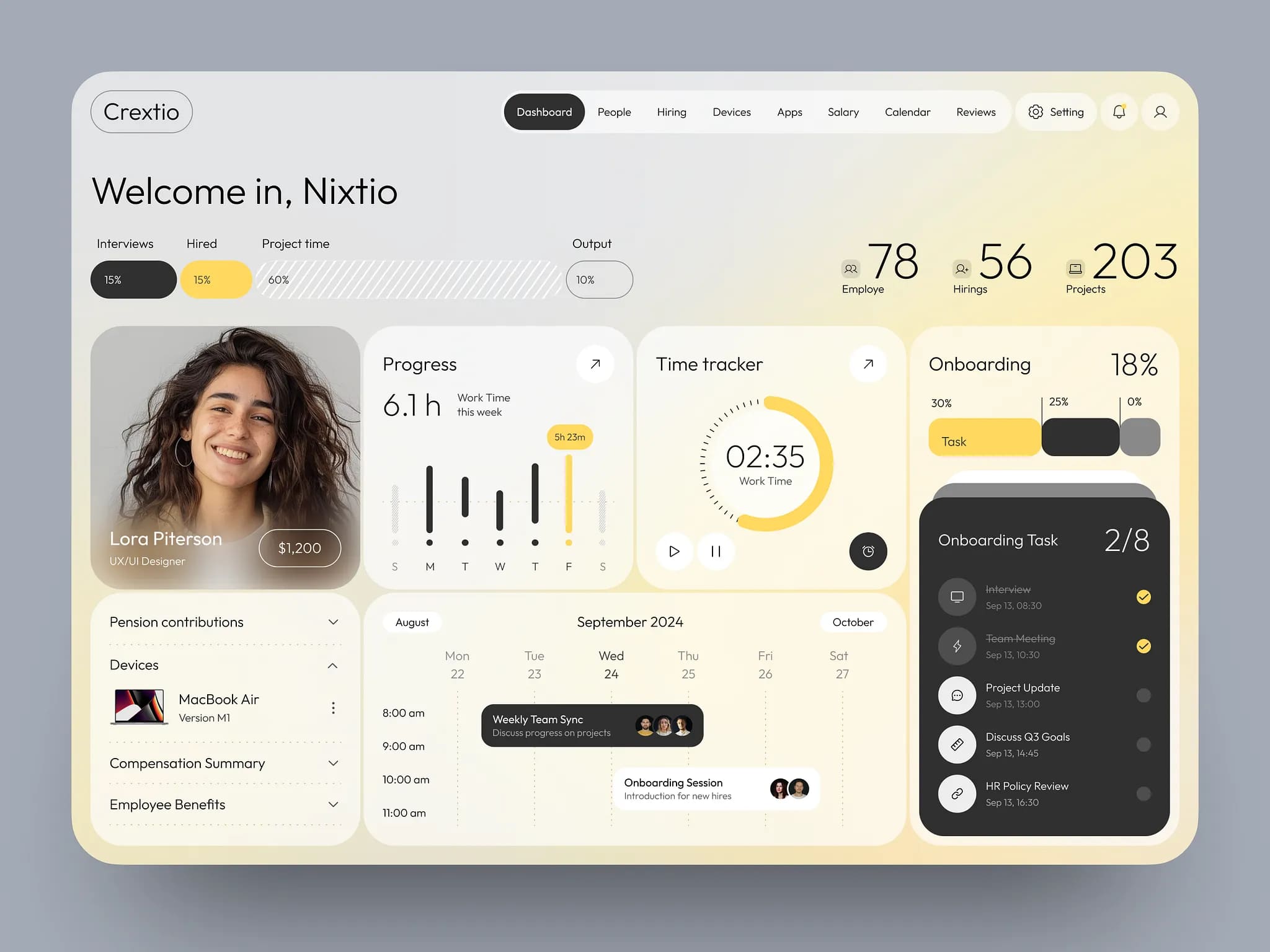 A HR management dashboard design