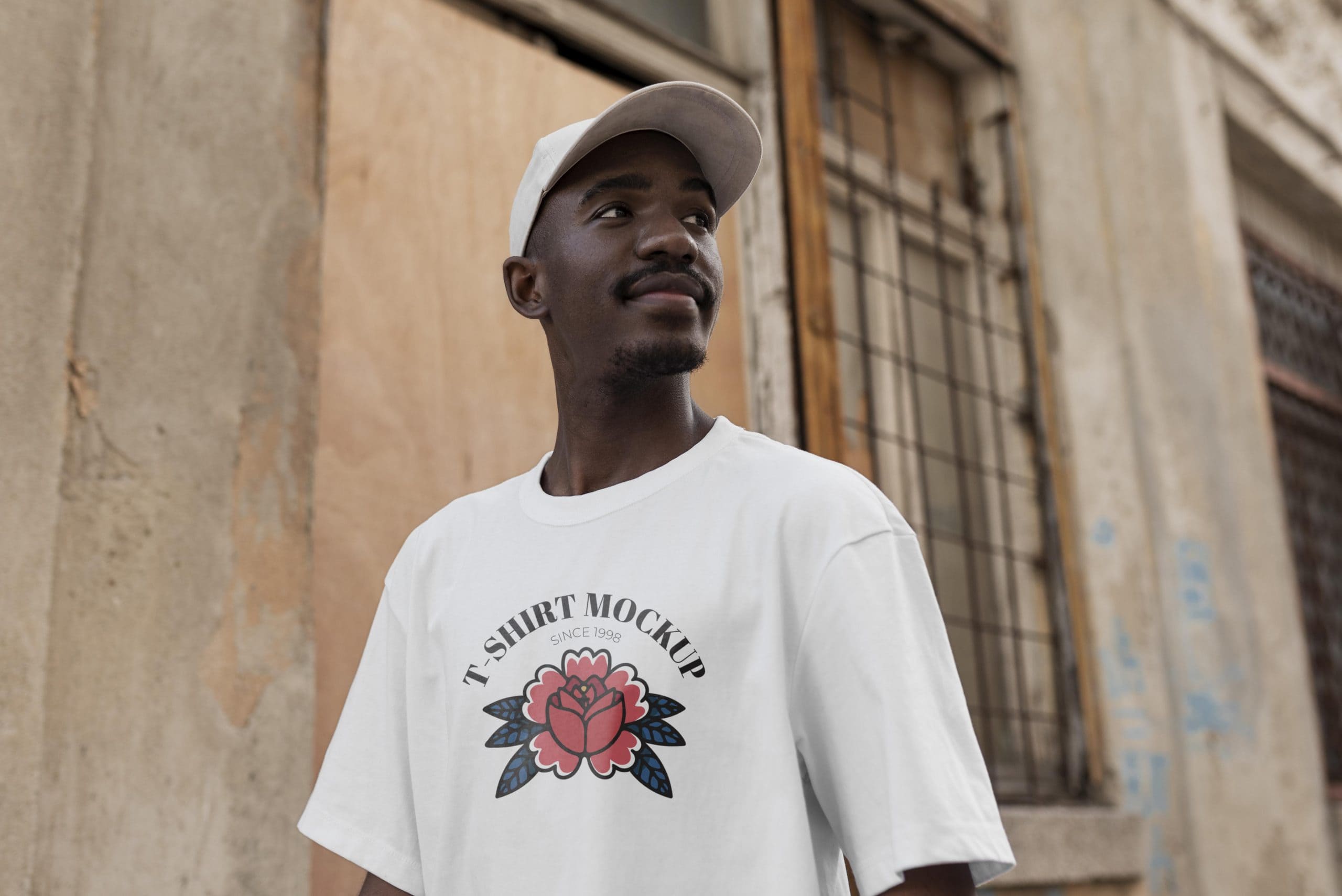 A free man with t-shirt mockup