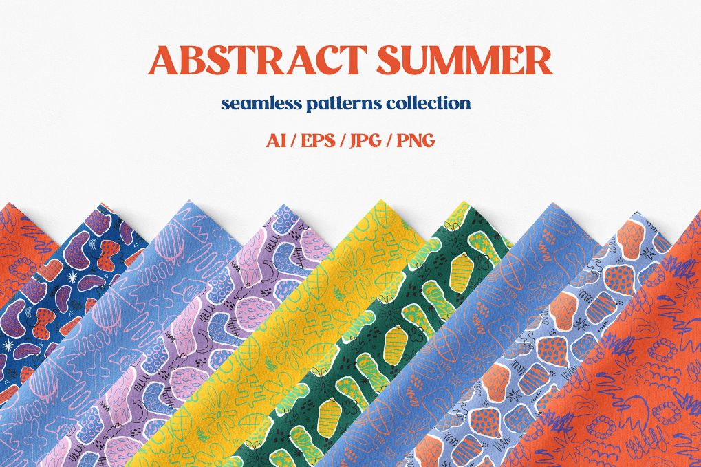 An abstract summer patterns collection