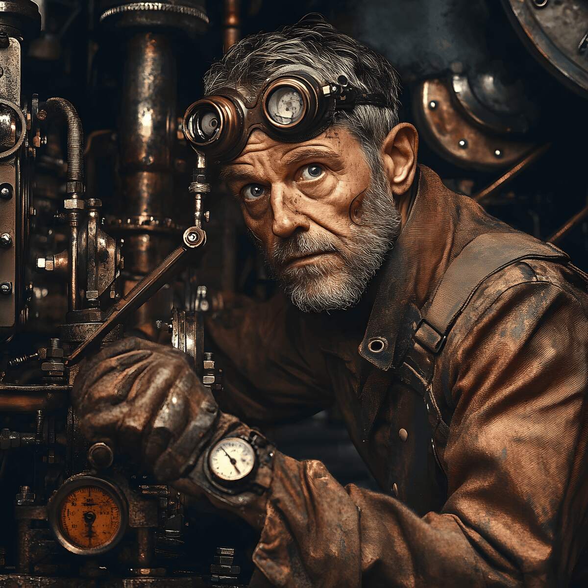 Aged man Steampunk