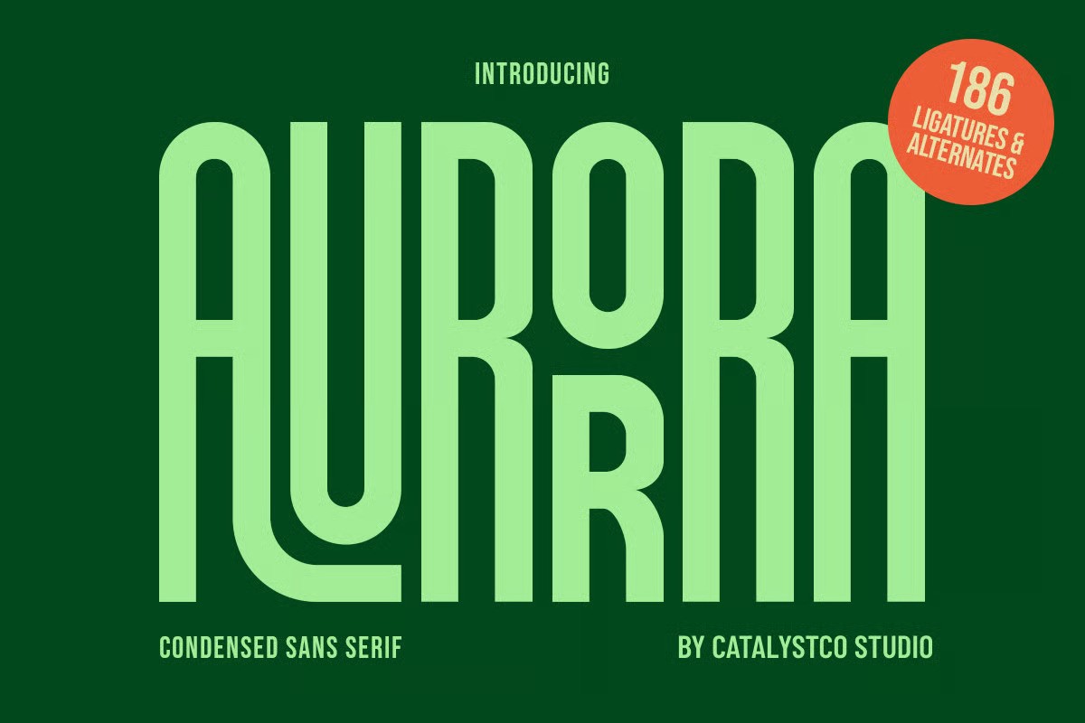 A condensed sans serif font