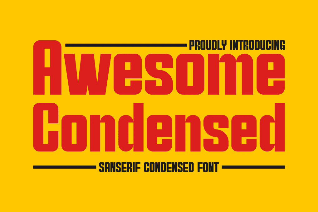 A sans serif condensed font