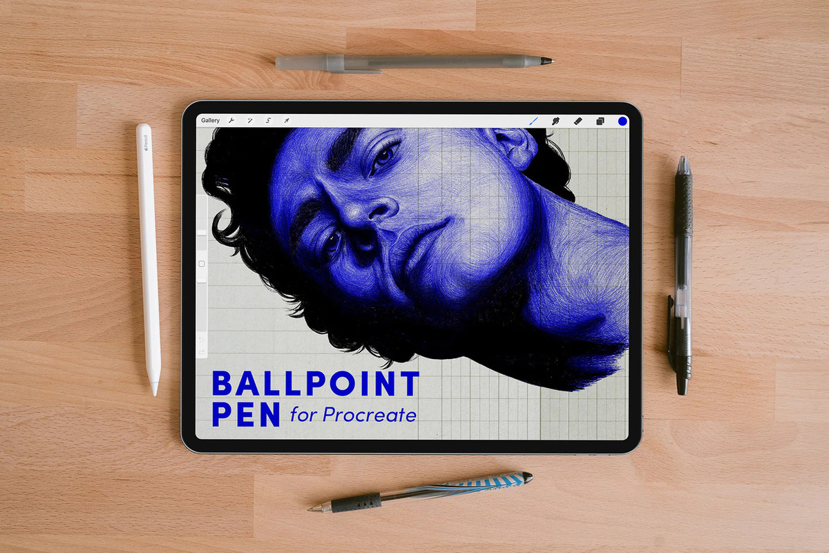 A free ballpoint pen Procreate brushes