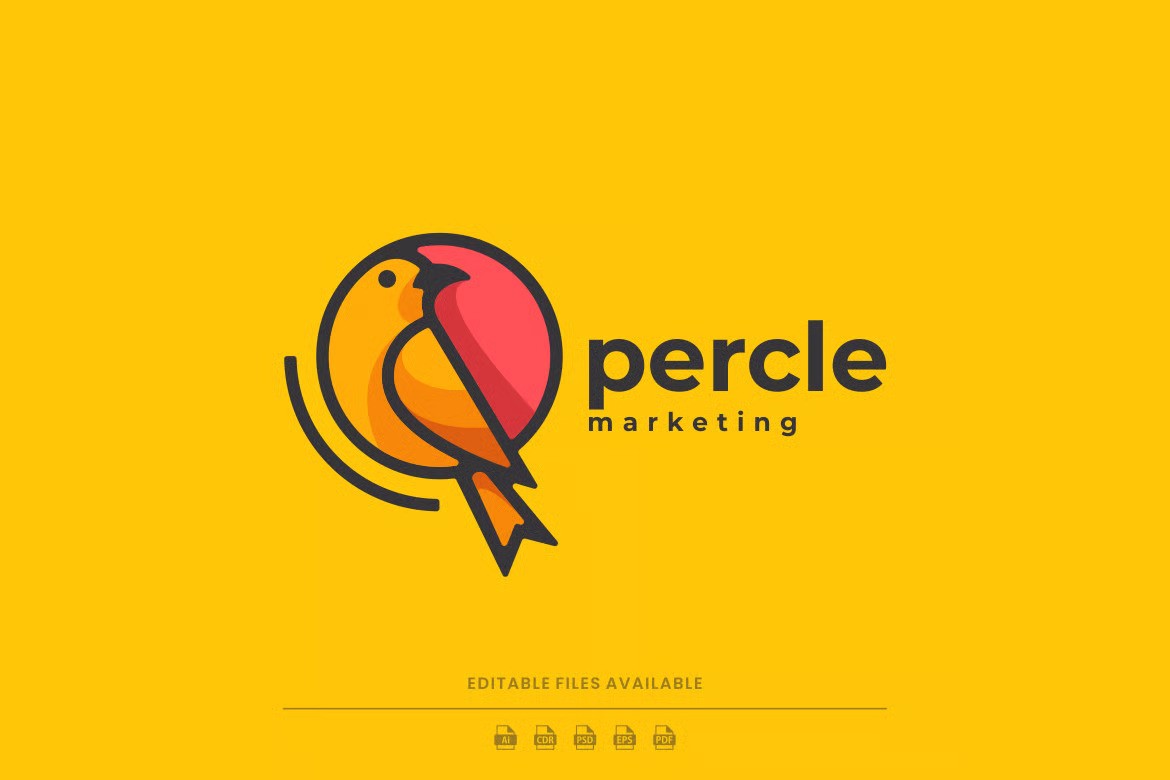 A bird color mascot logo template