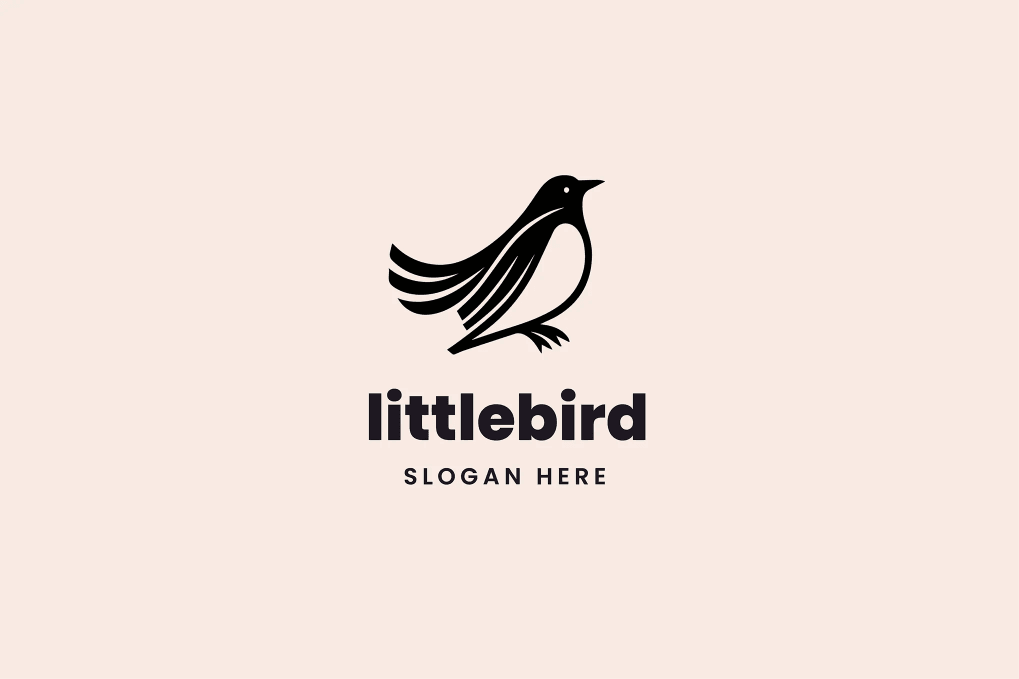 A retro bird logo template