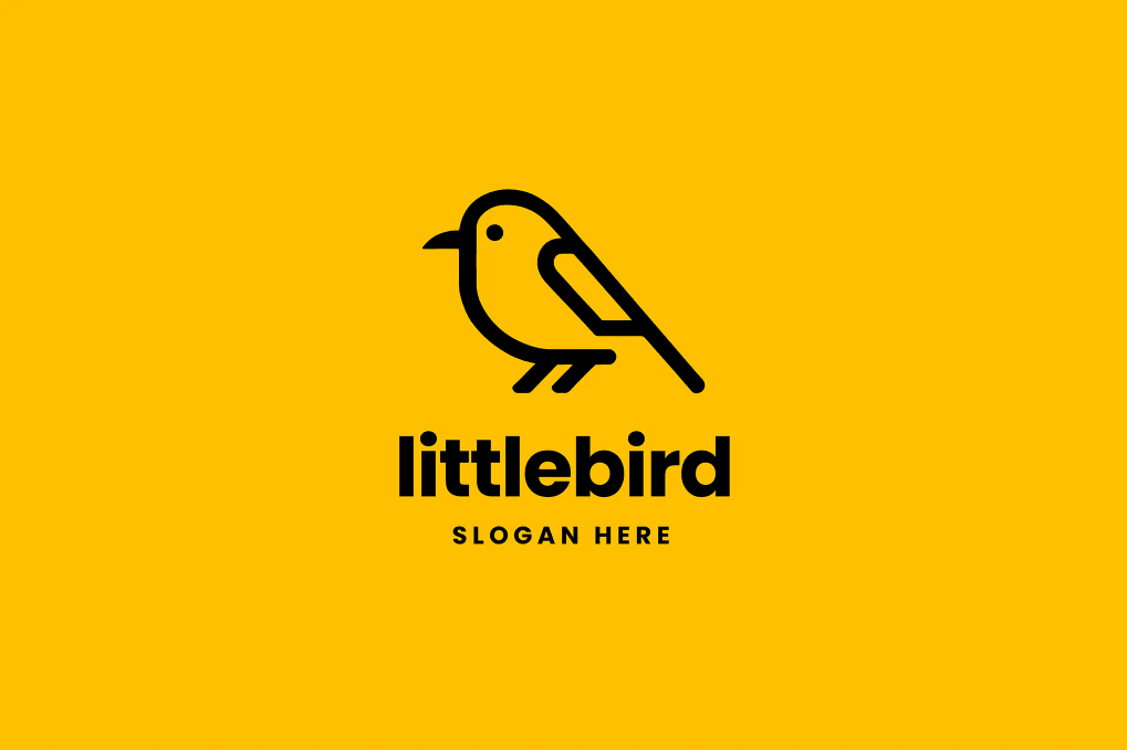 A simple little bird logo template