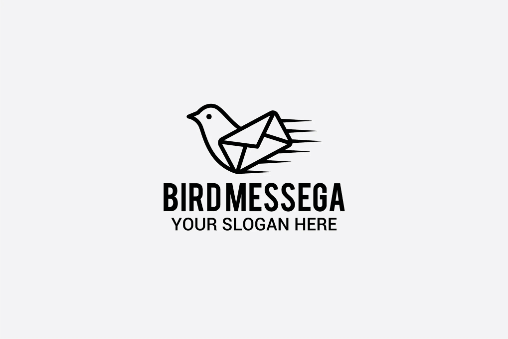 A bird message logo template