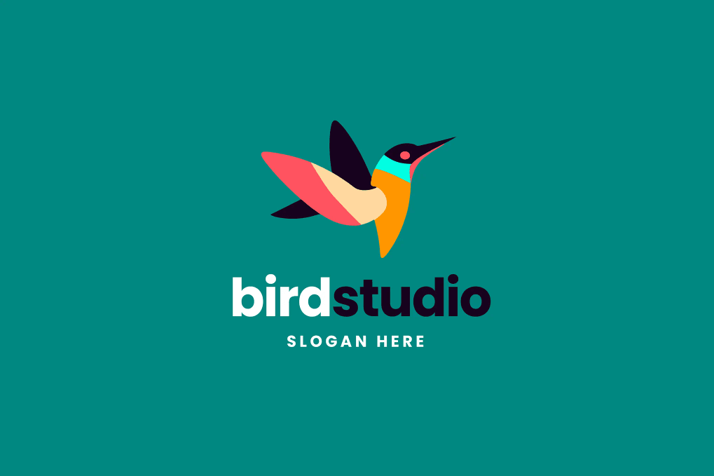 A bird studio logo template