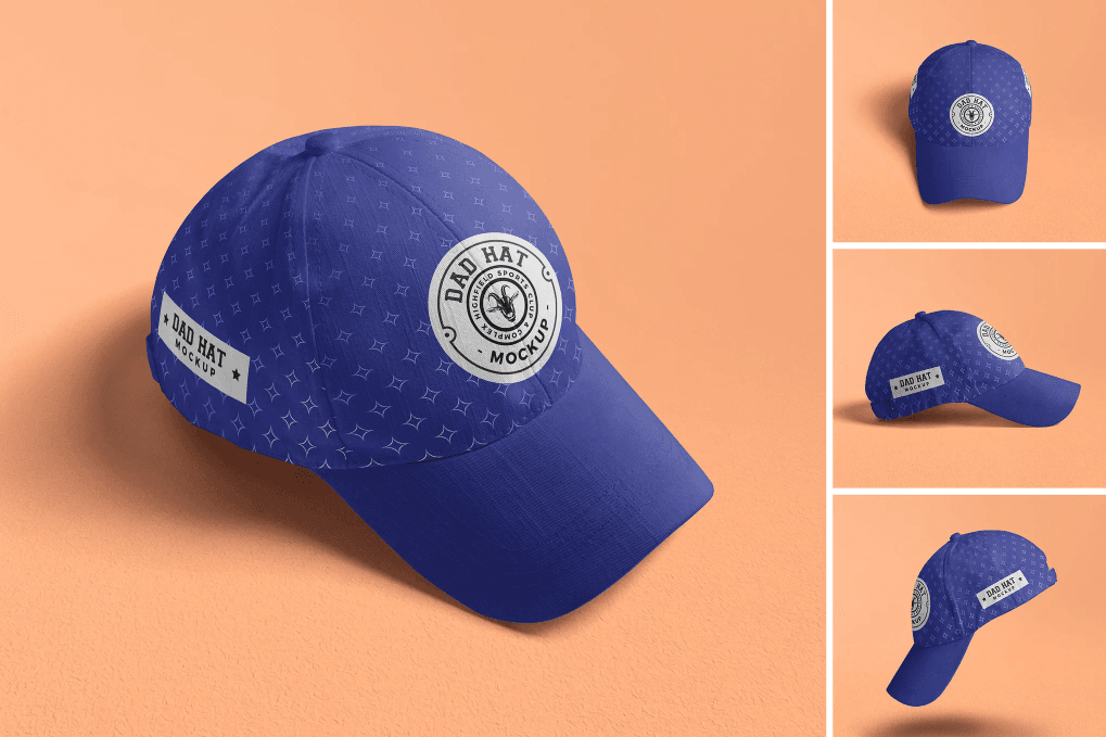 A blue cap mockup set