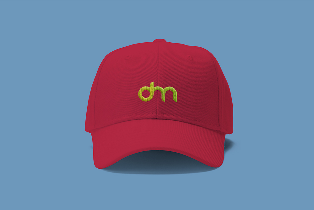 A free red cap mockup
