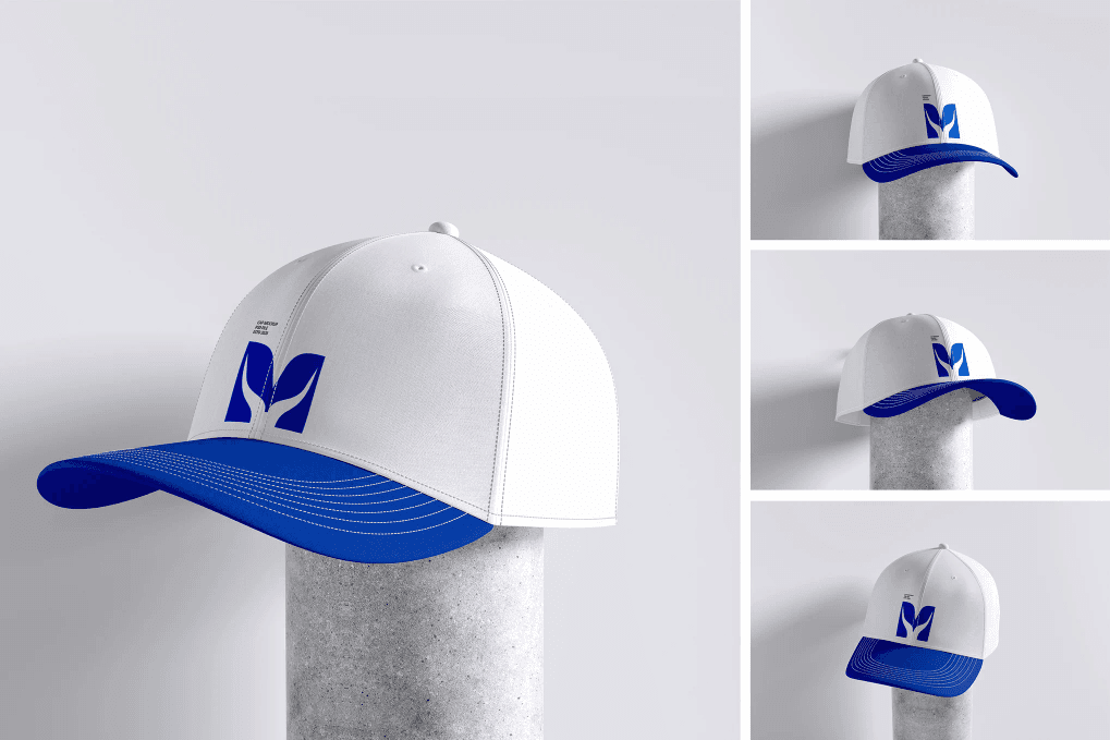 A realistic cap mockup set