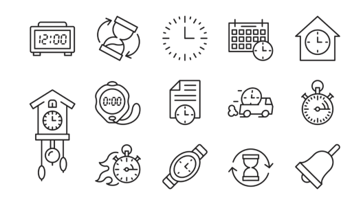 Clock and time icons cover