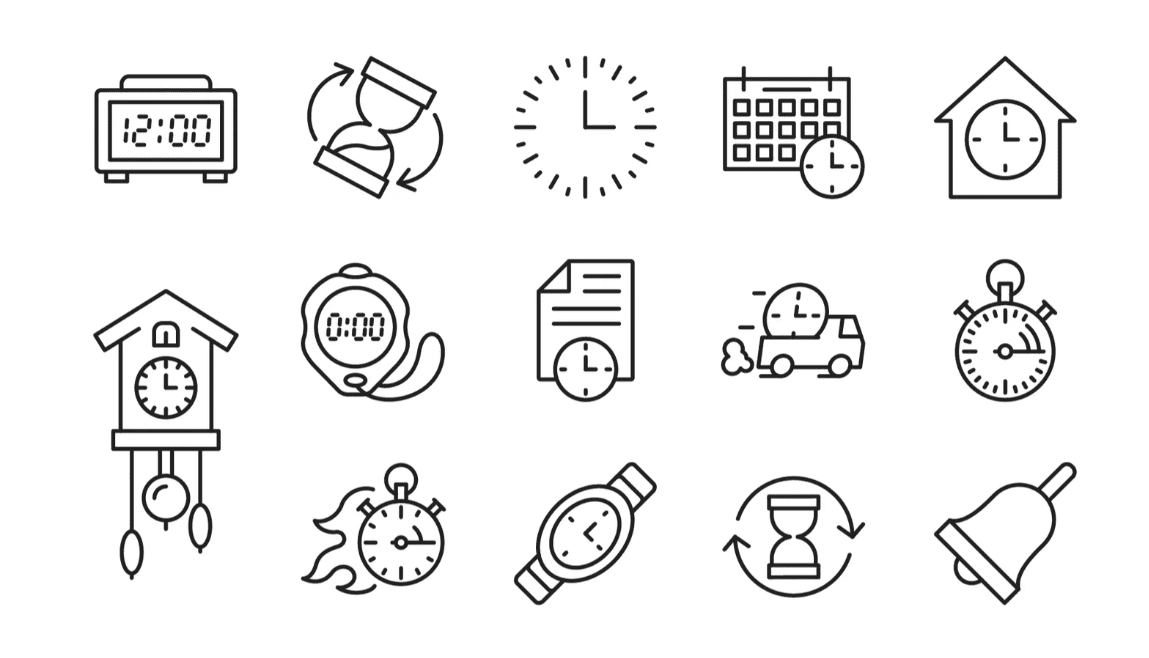 Clock and time icons cover