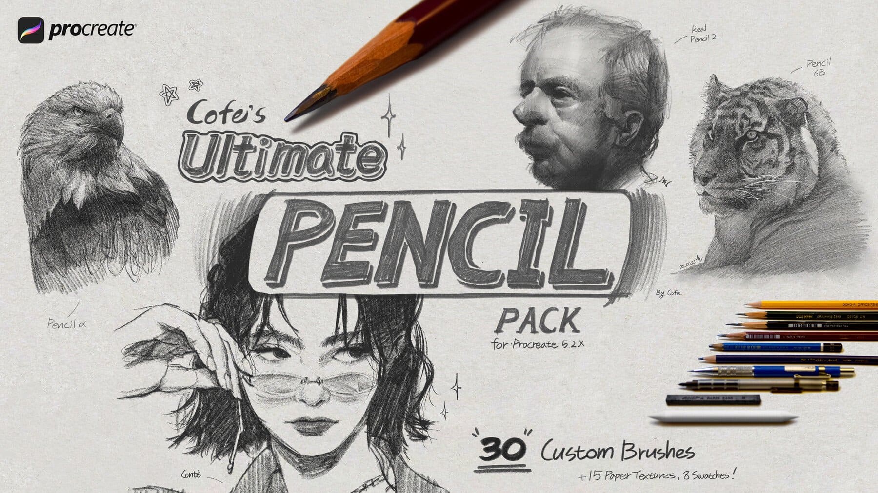 A free pencil Procreate set