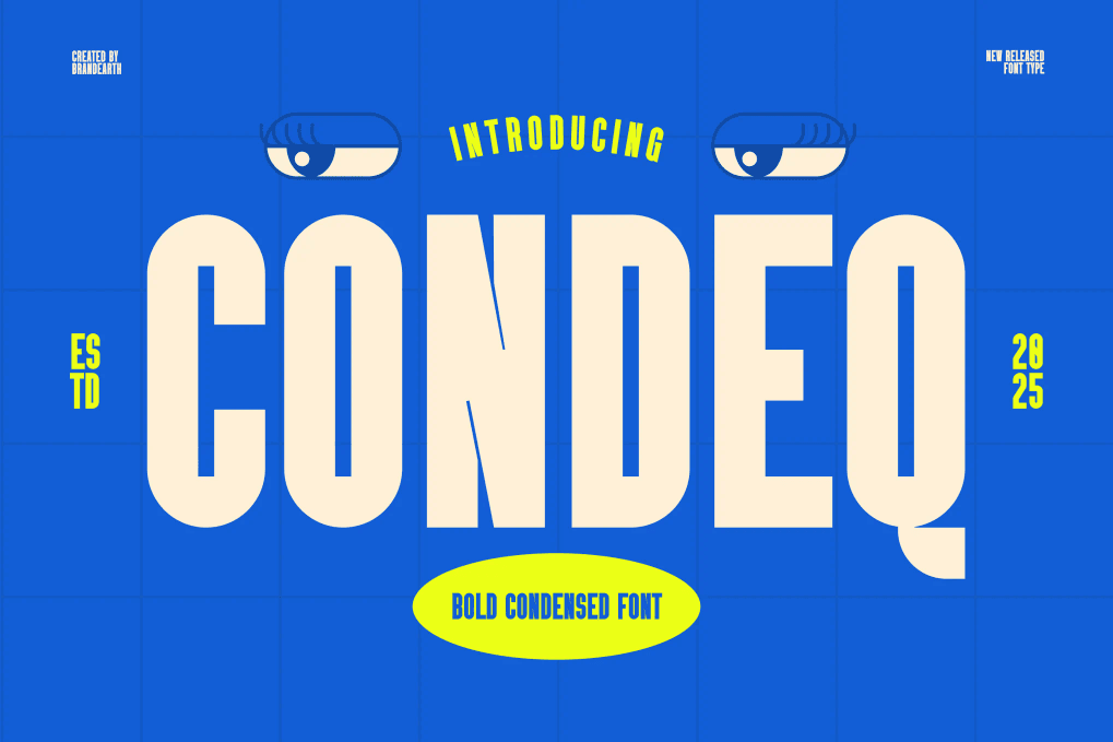 A modern condensed font