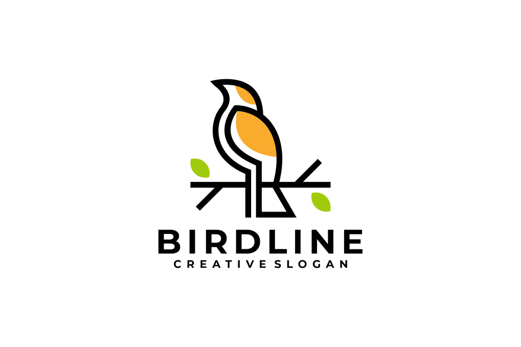 A creative bird outline color logo template