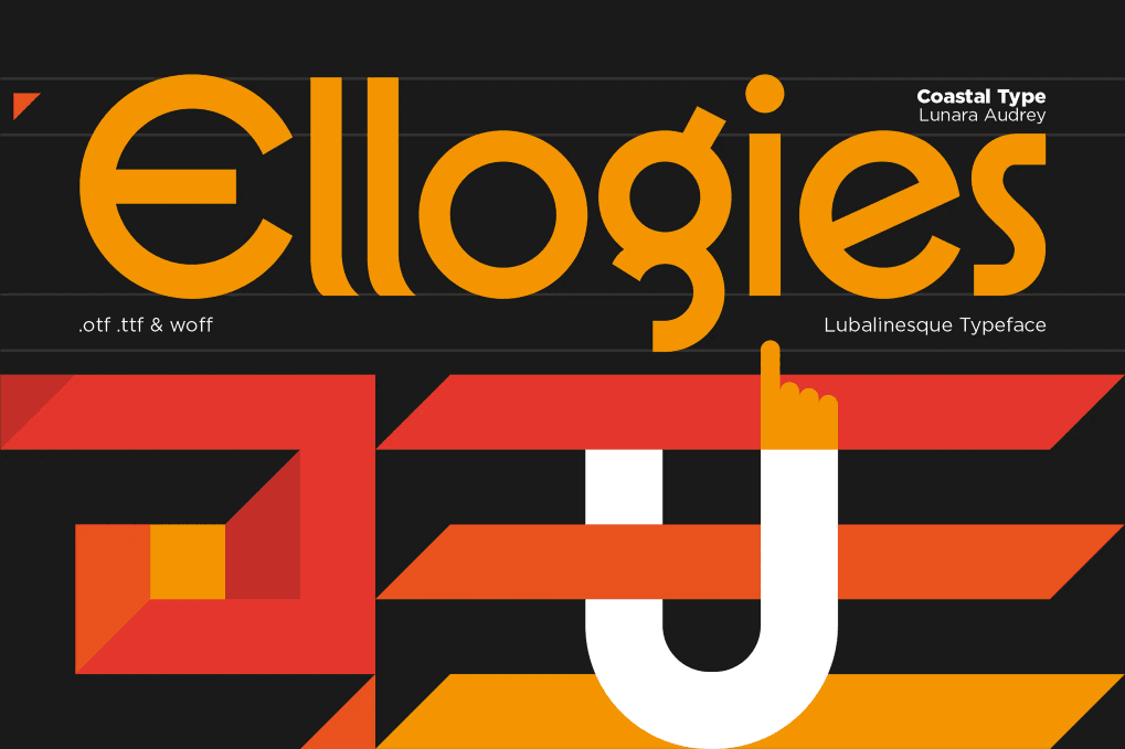 A geometric display font