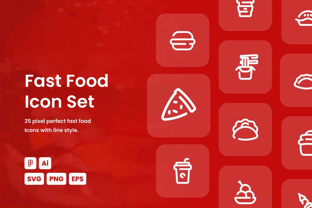 A fast food icon set
